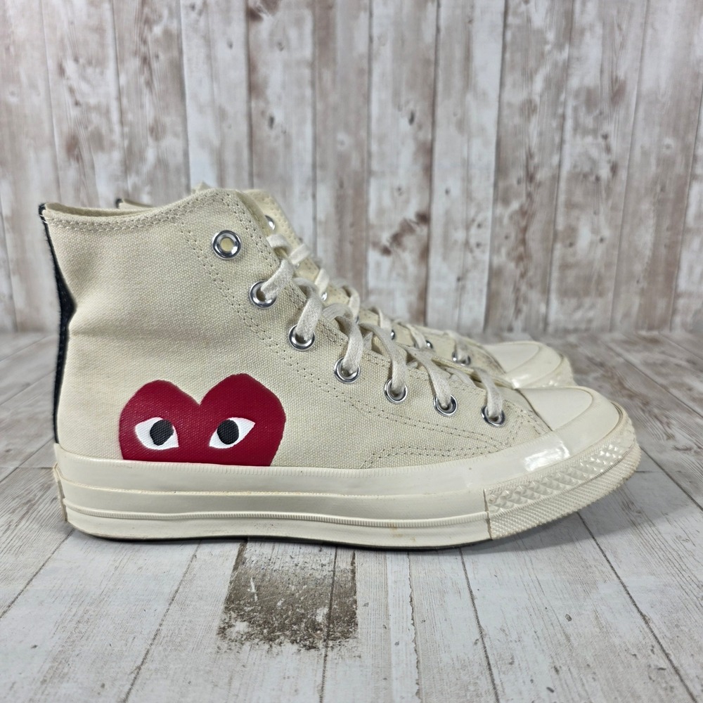Converse x Comme des Garcons PLAY Chuck 70 High Top Milk Womens 8 Mens 6 150205C